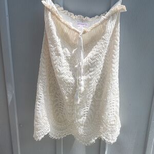 Ivory Lace Sleeveless Blouse